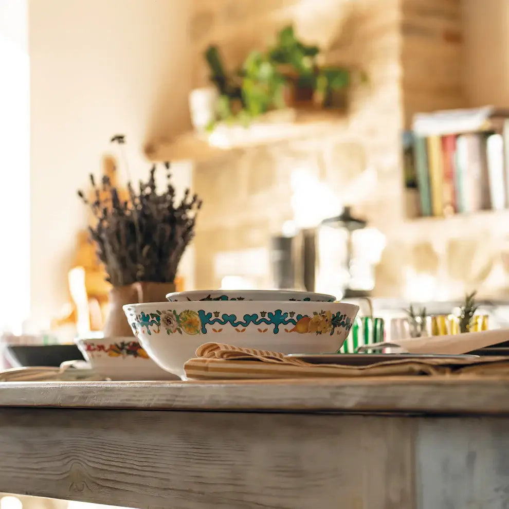 TABLE DECOR - Large Bowl: MED BLUE