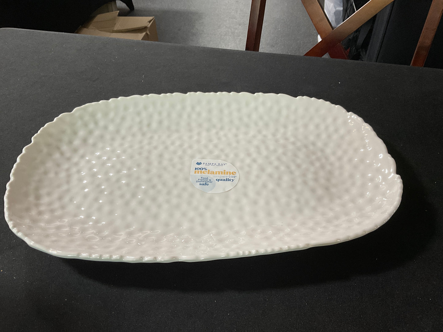 Waves White Melamine Medium Rectangle Platter