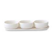 White Resin Trio of Bowls