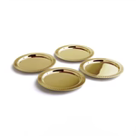 Striations Coasters in Holder, Gold, Set of 4