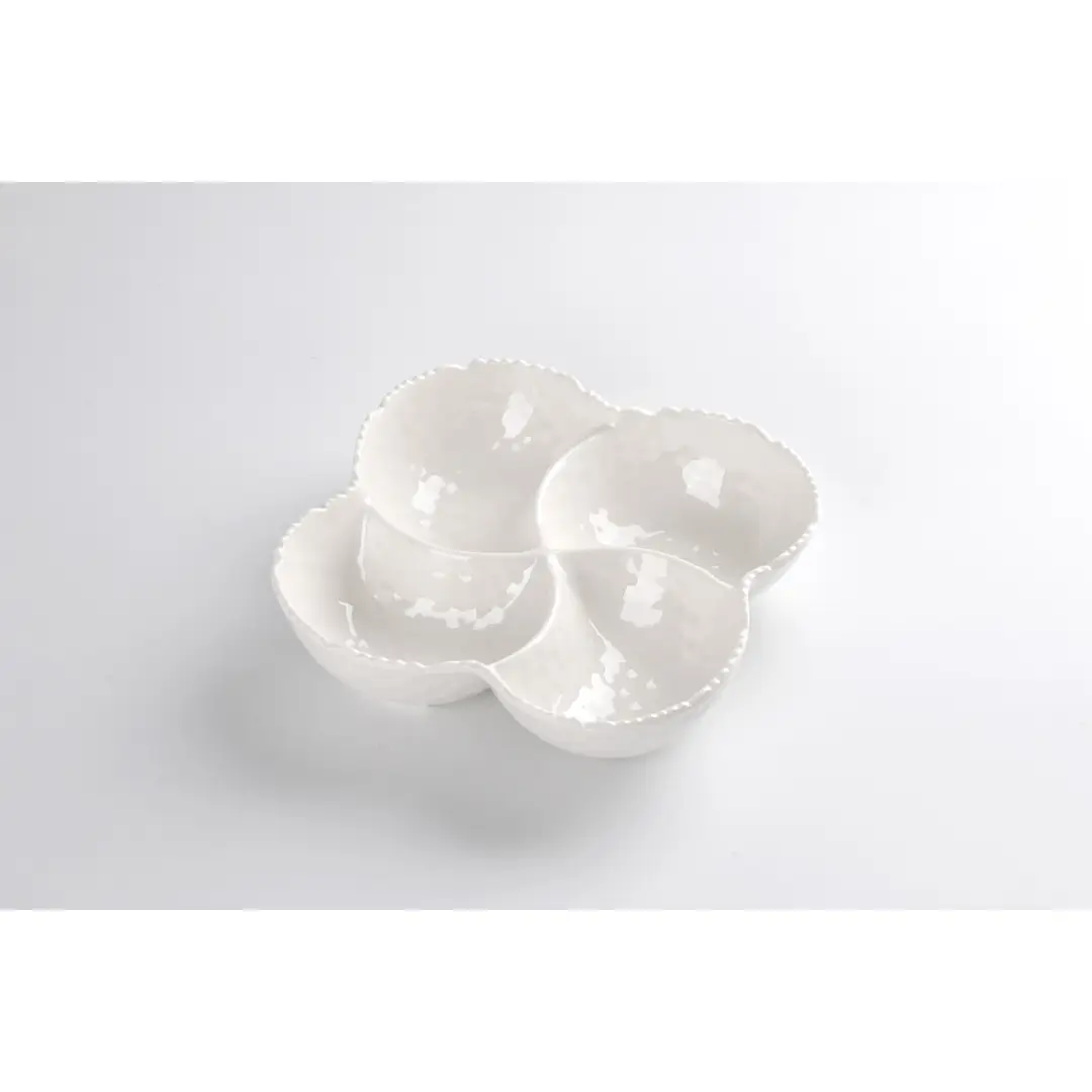Waves 4 Section White Melamine Bowl