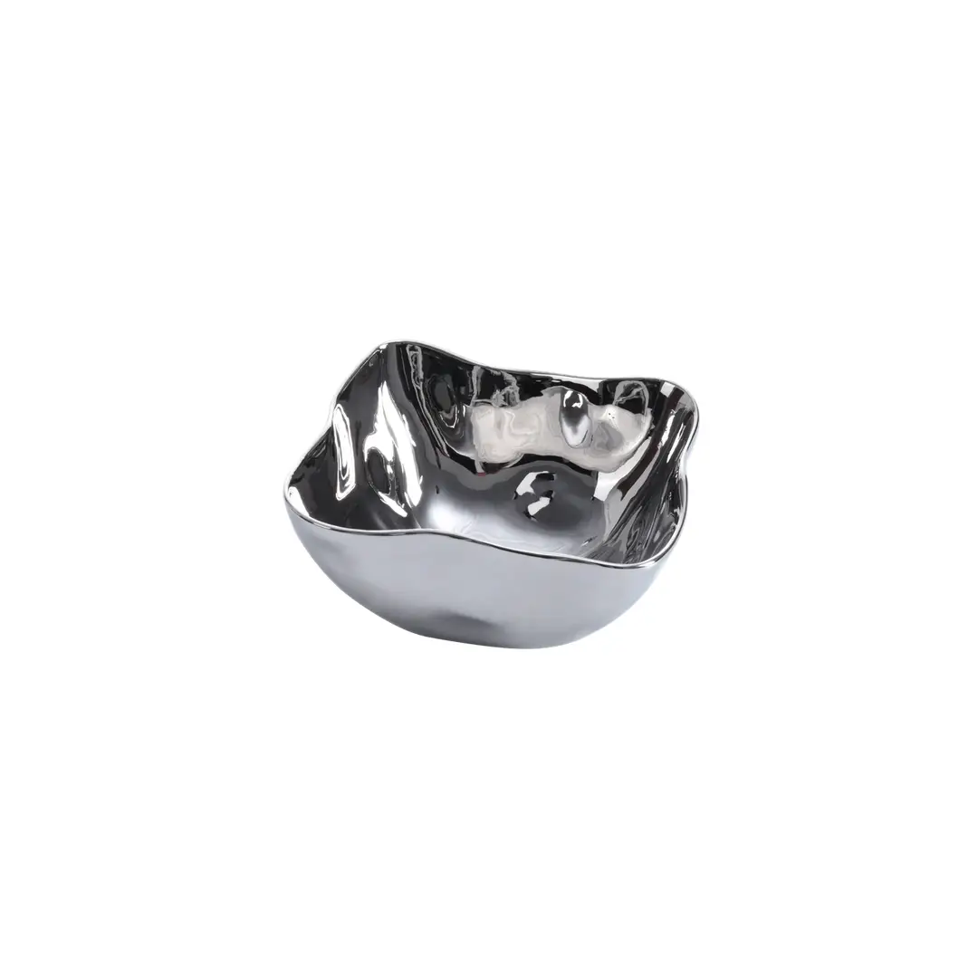 Square Snack Bowl-Silver