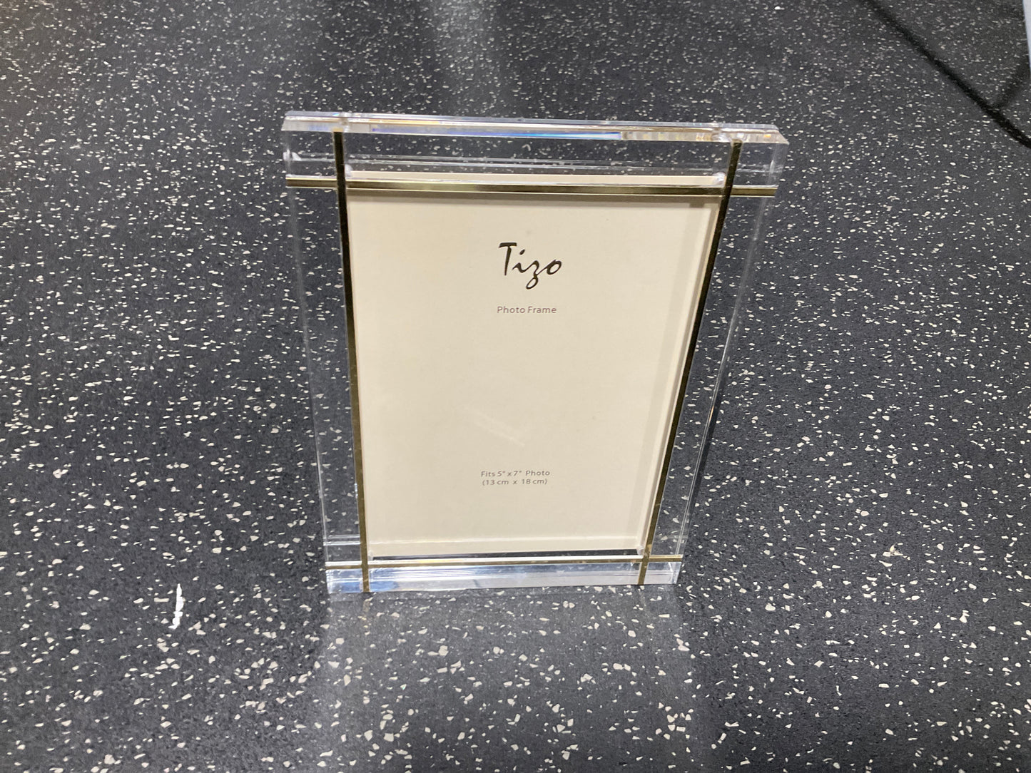 5 X 7 Lucite Frame-Gold Metal Design