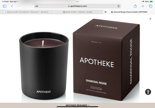 Charcoal Rouge 1 Wick Candle