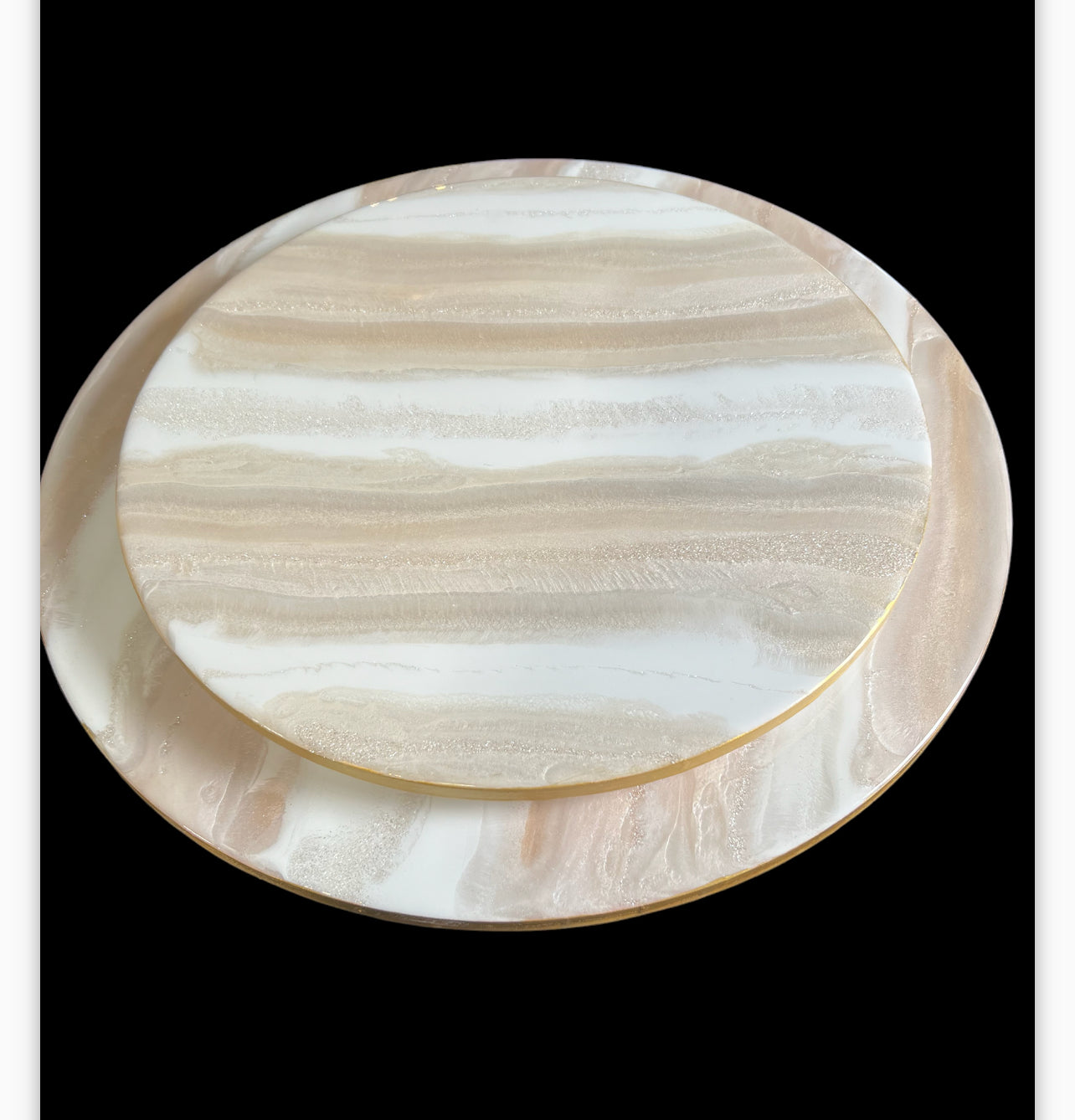 Wooden lazy Susan /pearl