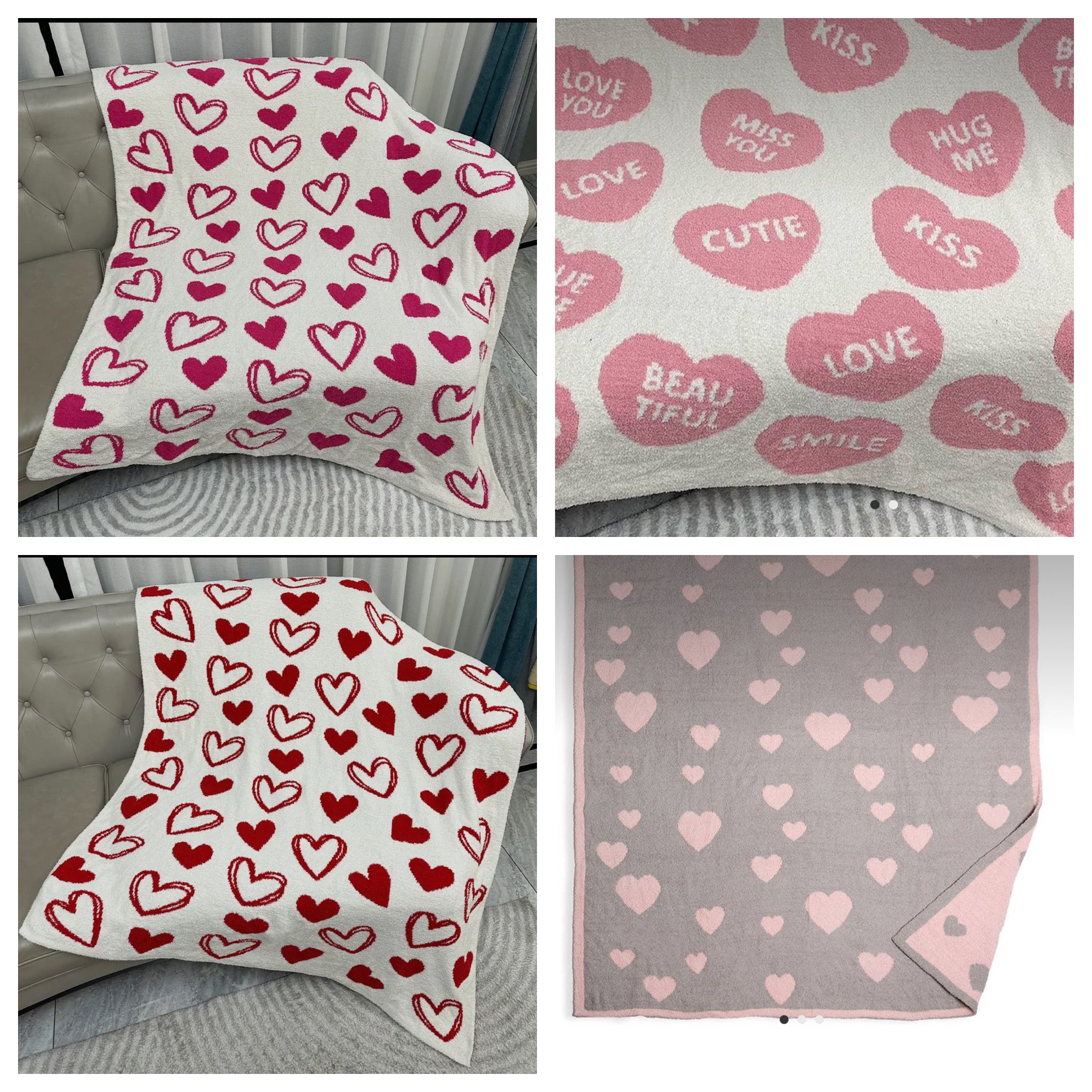 heart plush blankets
