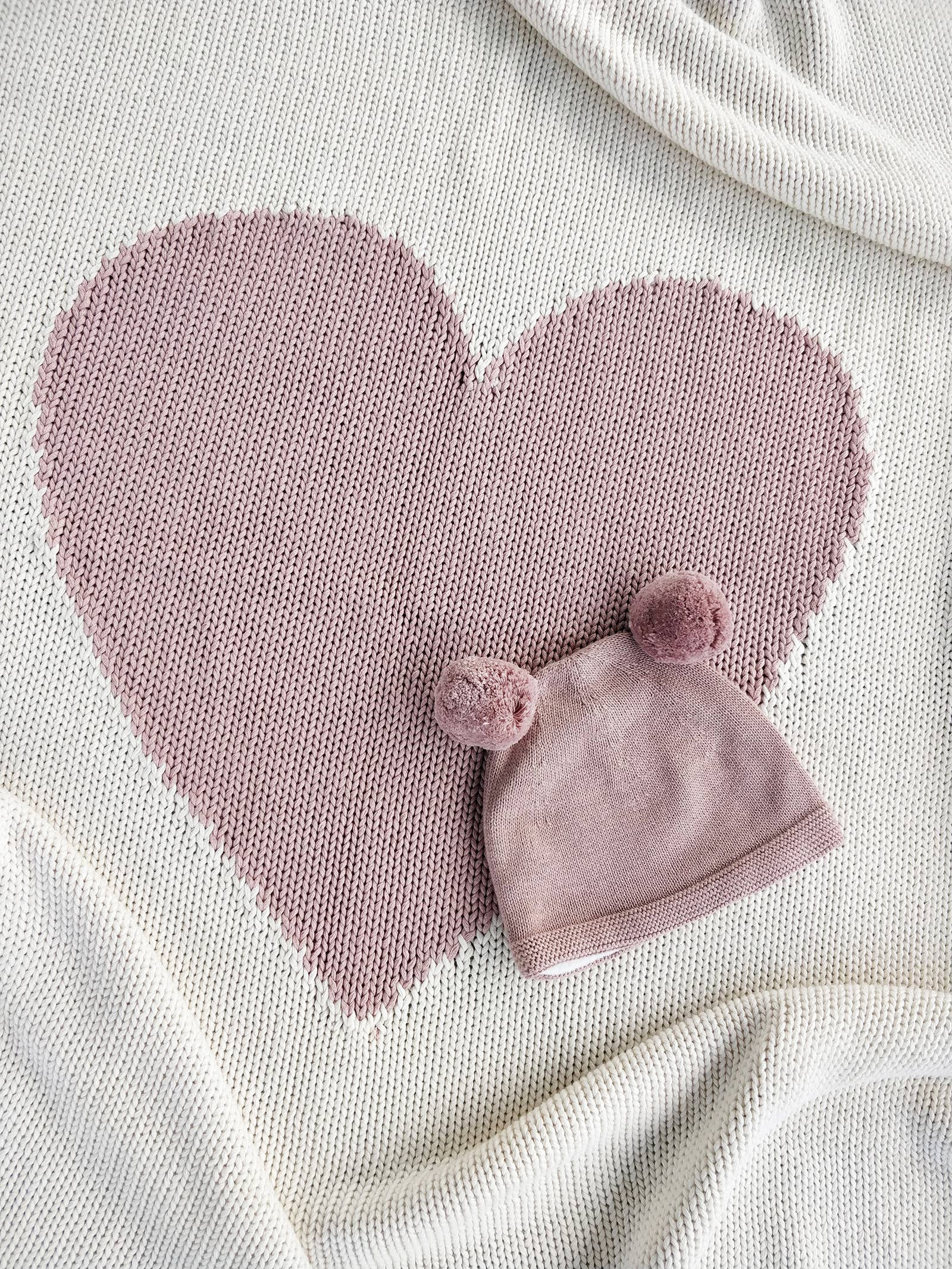 Baby Love - Pink -  Baby blanket - 100% organic cotton