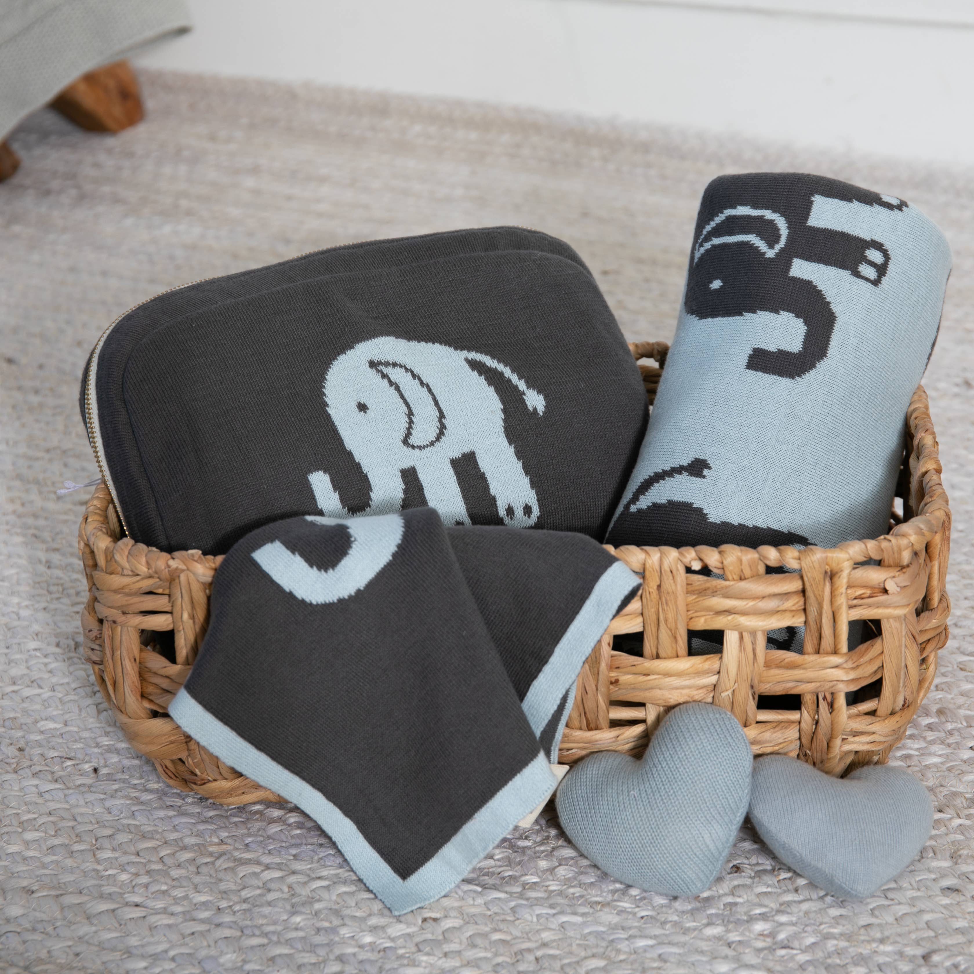 Elephant Love - Blue/Grey