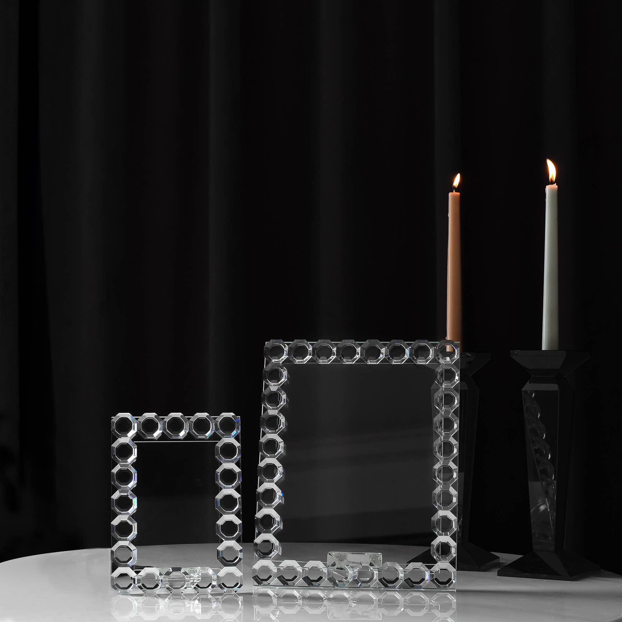Octagon Crystal Picture Frame: 4x6