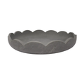 Scalloped Resin Serving Tray Large 14" Stone