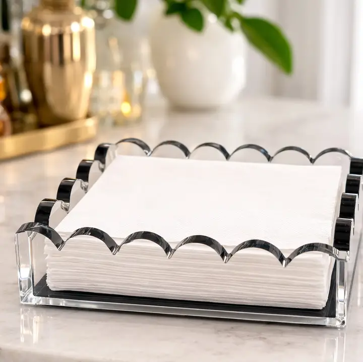 Cocktail Napkin Holder, Scalloped