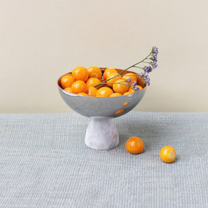Coluna Nut Bowl-Silver and Marble