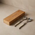 Laguiole Salad Serving Set, Ivory in wooden box