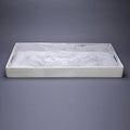 White Swirl Rectangle Handle Tray 13x28