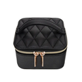 Leah Quilted Travel Jewelry Case with Pouch-Black