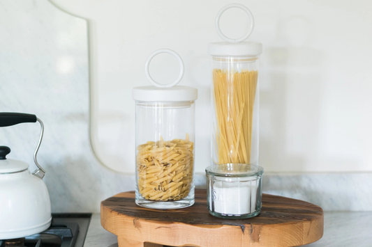 White Iron Top Canister-Medium