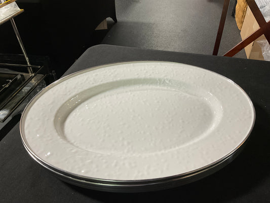 White Enamel Oval Platter
