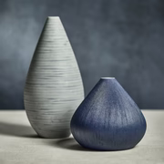 Laguna Porcelain Vase - White & Blue Stripe