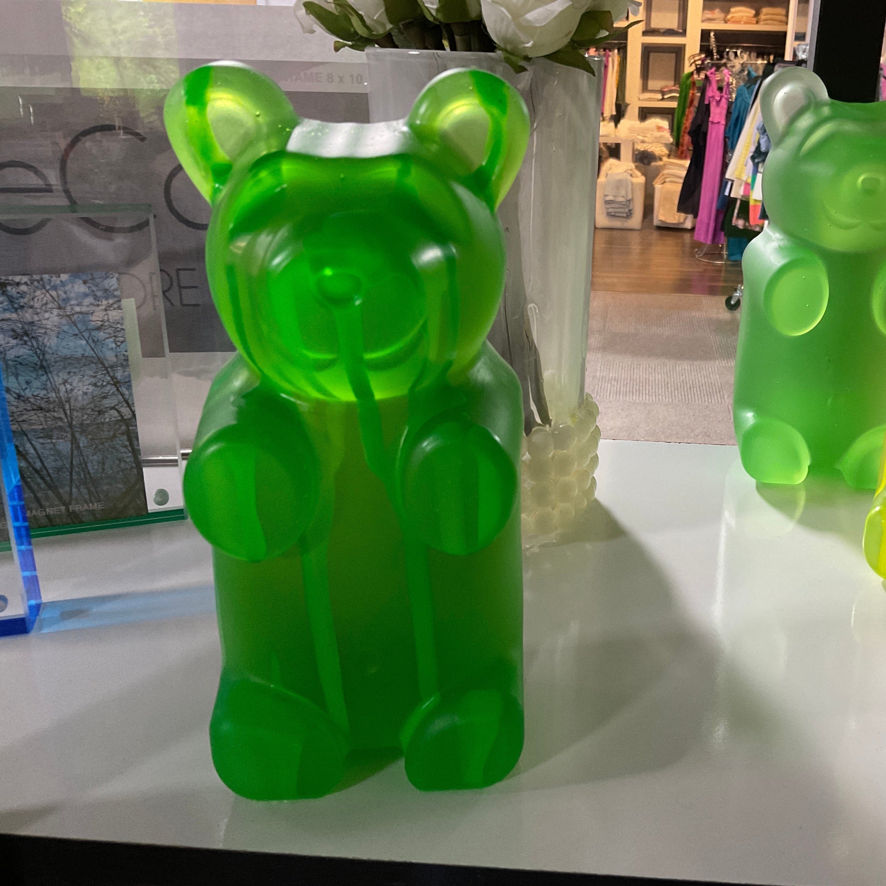 Drip Green Resin Bear