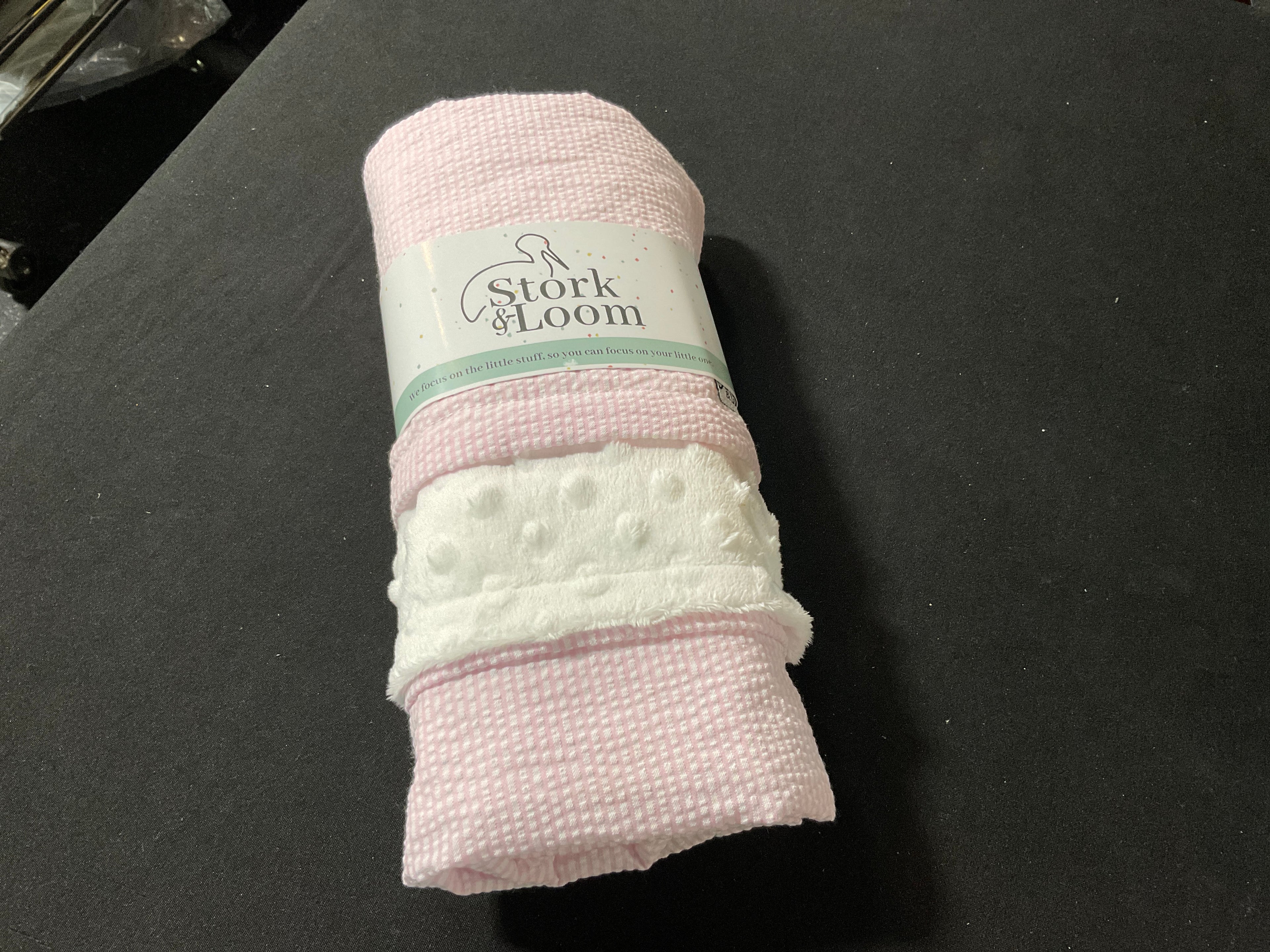 Pink Seersucker Minky Dot Blanket 30x40
