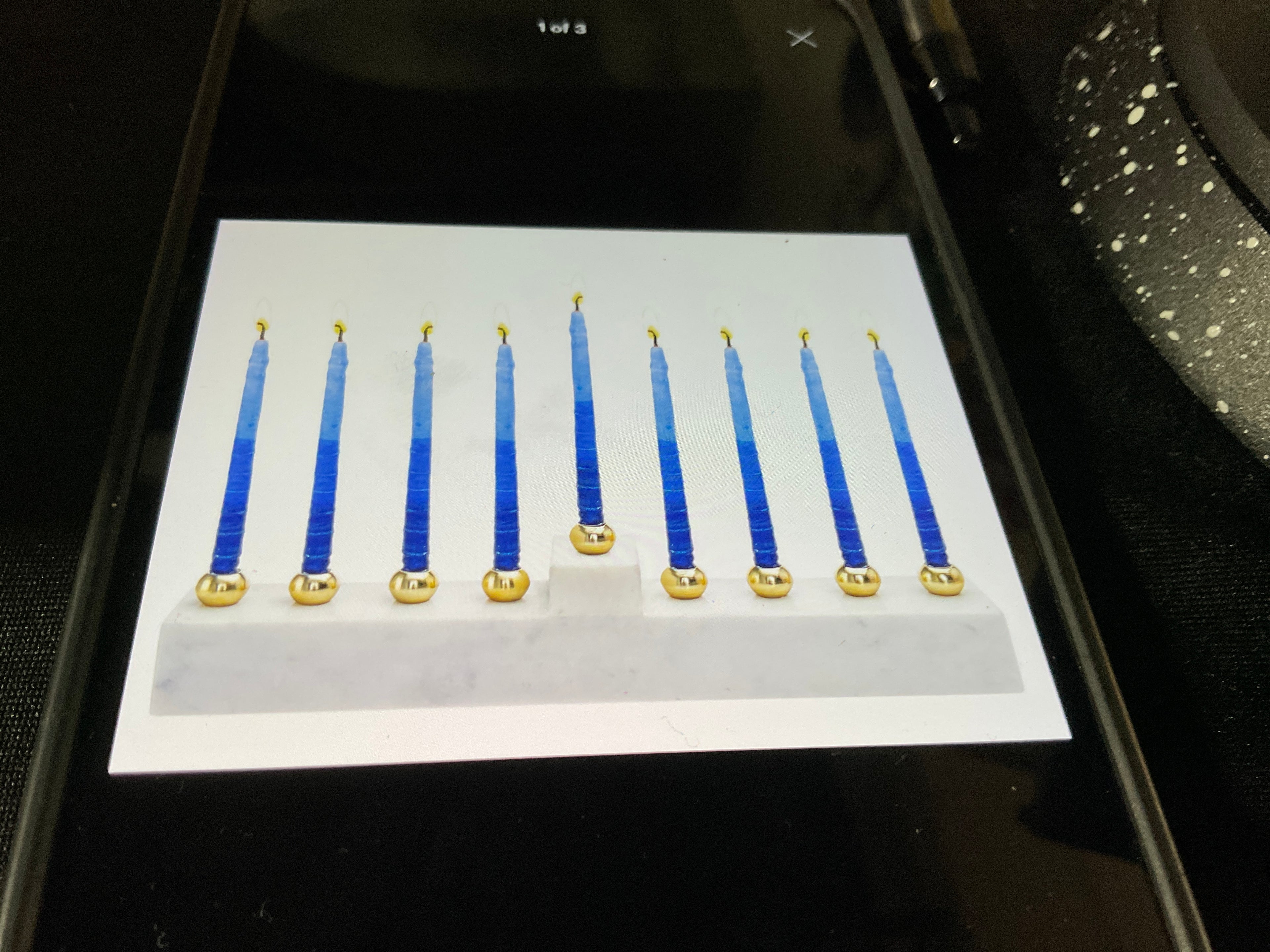 Marble menorah