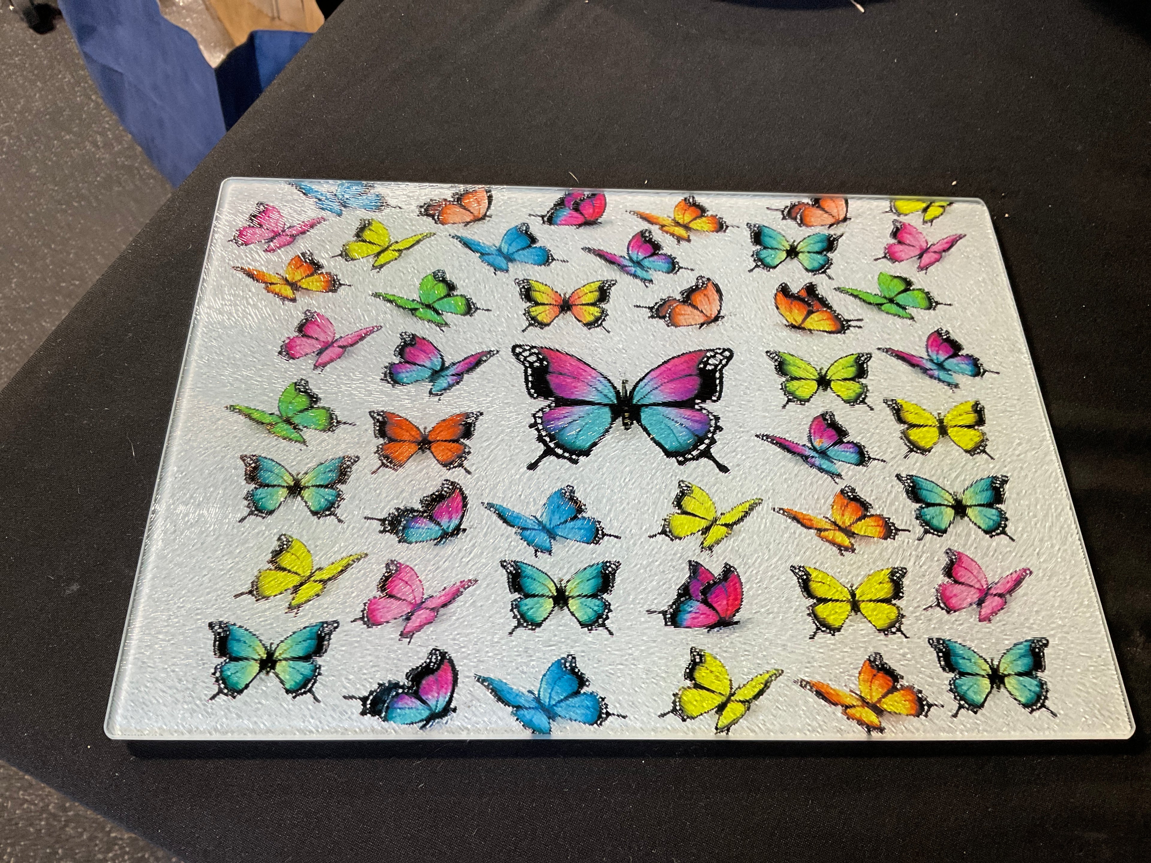 Glass Cutting Board- Butterfly