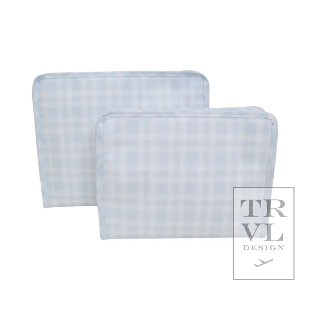 Roadie Medium - Pimlico Plaid Blue Zip Pouch