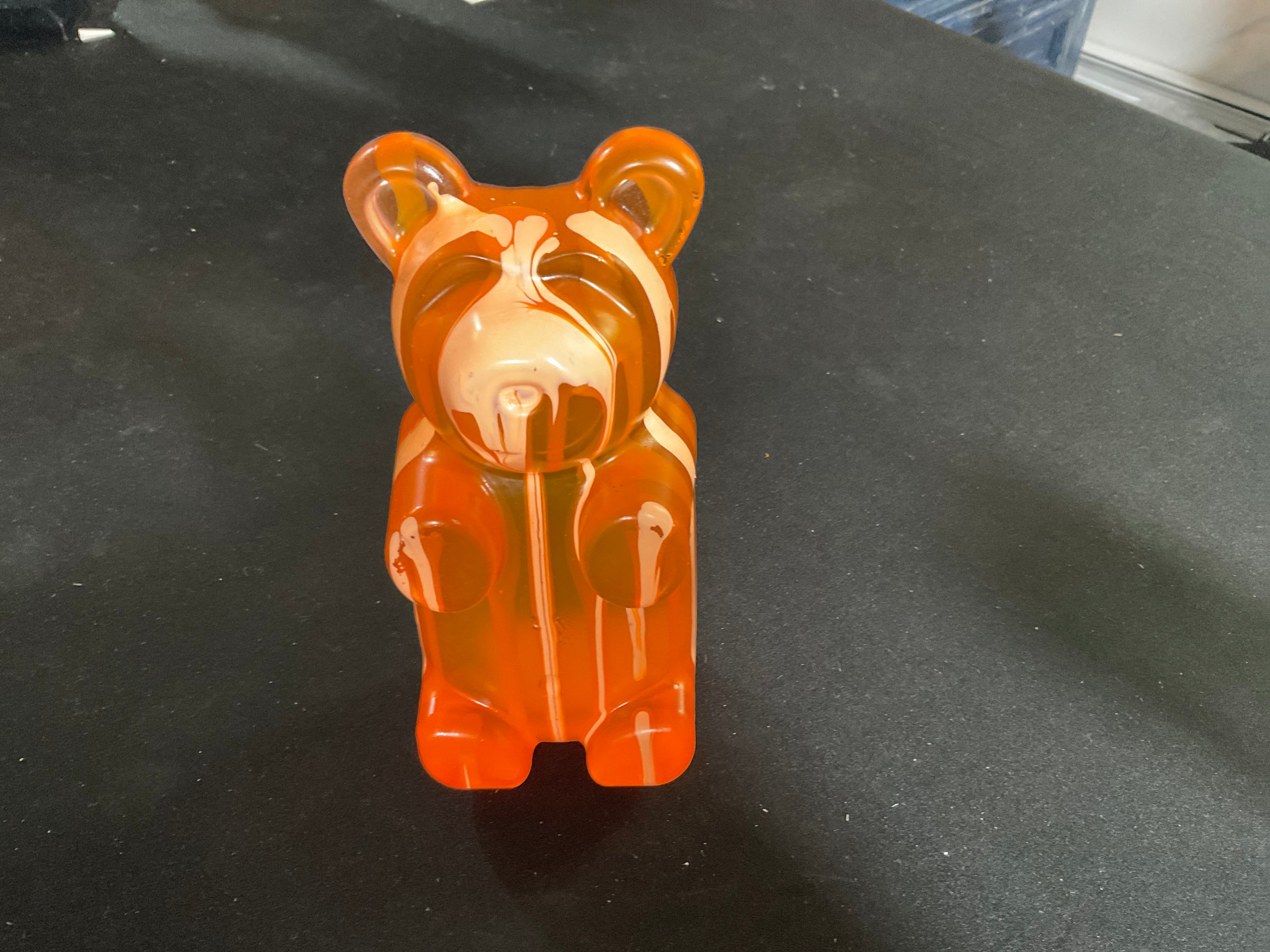 Drip Orange Resin Bear