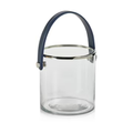 Laguna Glass, Nickel & Leather Ice Bucket