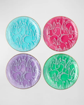 Lucky Charm Golden-Rimmed Glass Plates, Set of 4