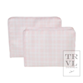Roadie Large - Pimlico Plaid Pink Zip Pouch