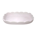 Scalloped Resin Oval Platter 16'' Cream