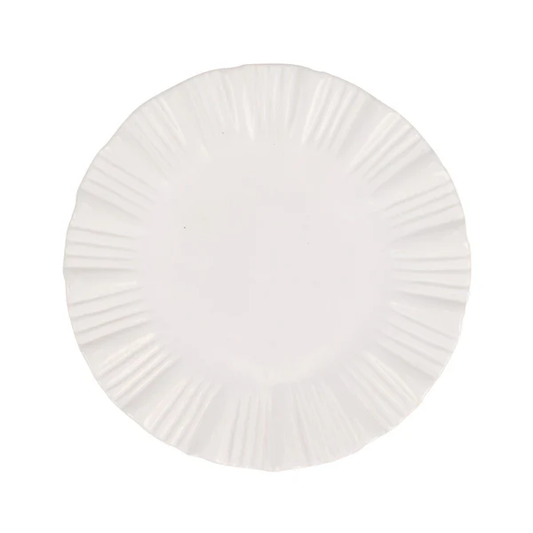 Bari White European Dinner Plate