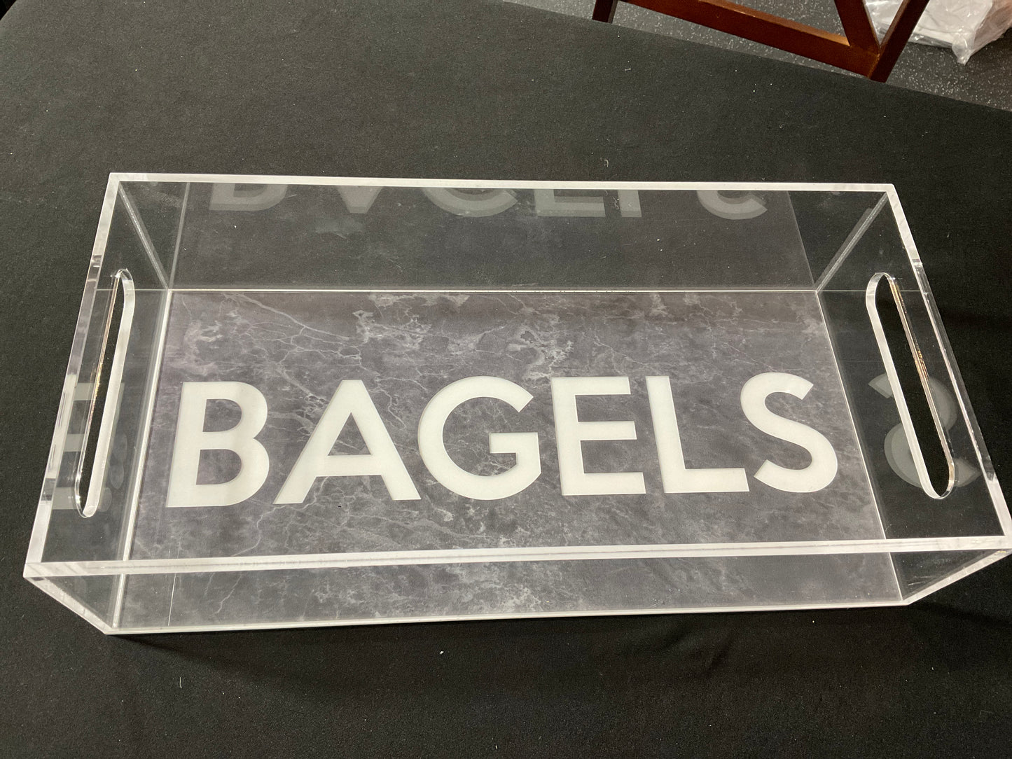 Bagel Tray with Cutout Handles