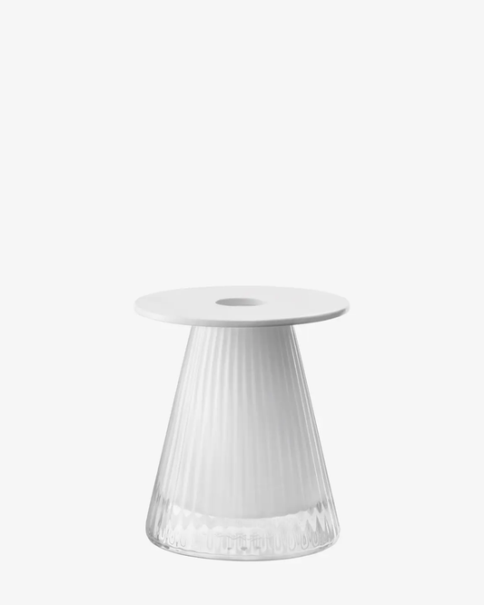 Beacon Candle Holder/Vase H4in White/Cha
