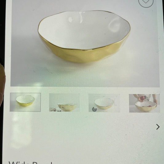 Wide Bowl White/Gold