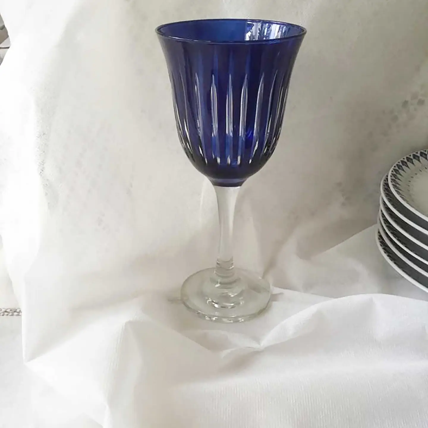 Set of 6 Wine Glasses Carved "Versaille"