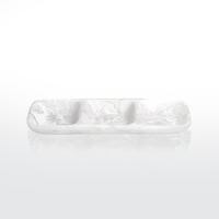 3 Section Serving Tray Medium White Swirl