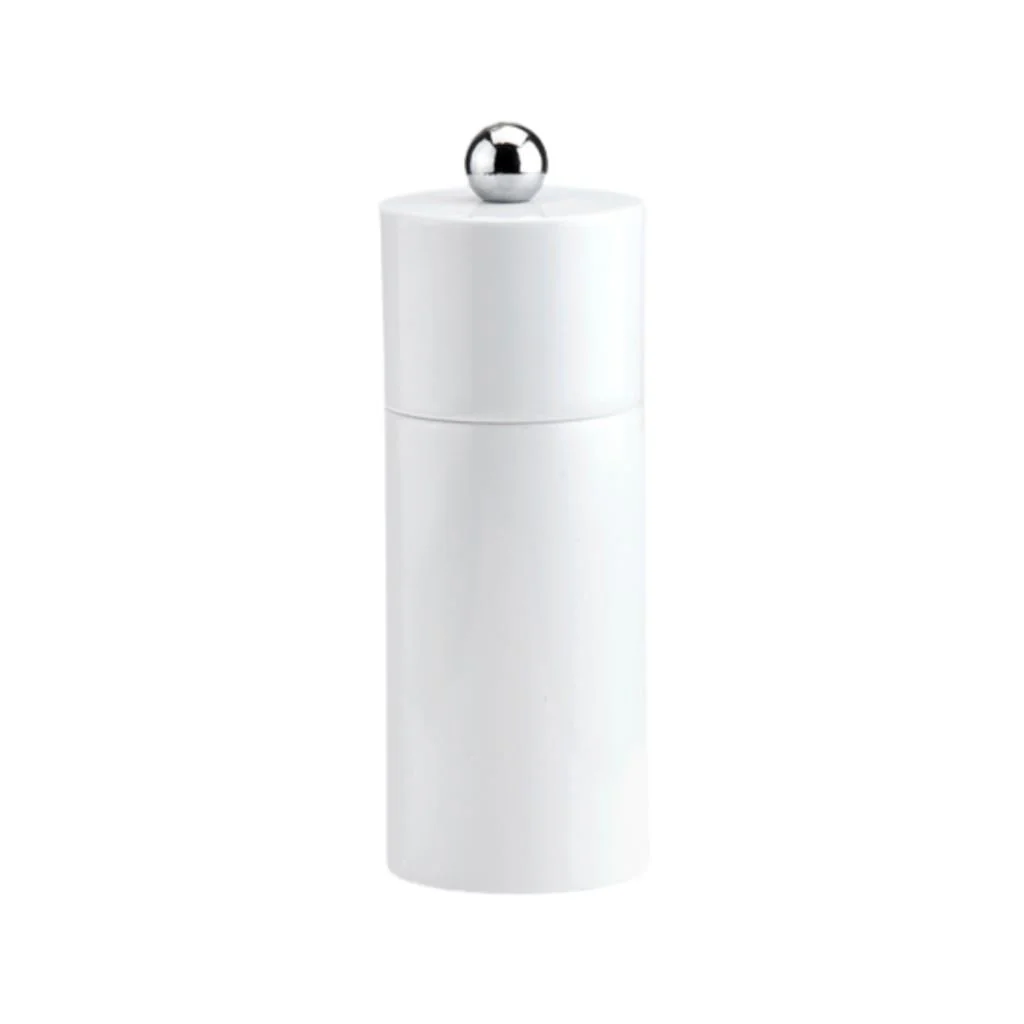 WHITE MINI COLUMN SALT OR PEPPER MILL