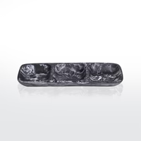 3 Section Serving Tray Medium Black Swirl
