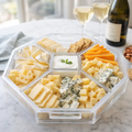6-Piece Acrylic Entertaining Tray, Clear and White