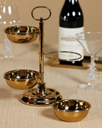 3-Tier Alloy Condiment Set - Polished Gold