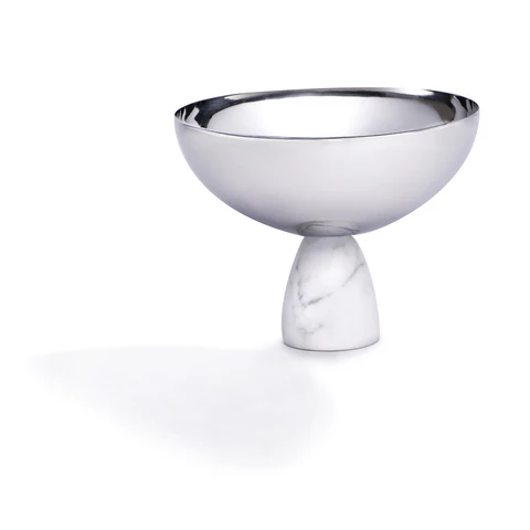 Coluna Nut Bowl-Silver and Marble