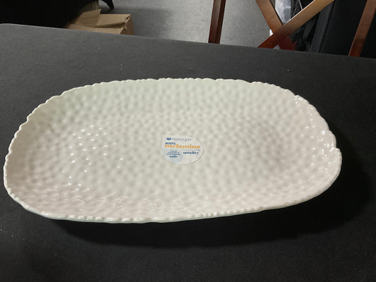 Waves White Melamine Medium Rectangle Platter