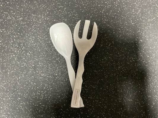 Alabaster Ripple Salad Servers