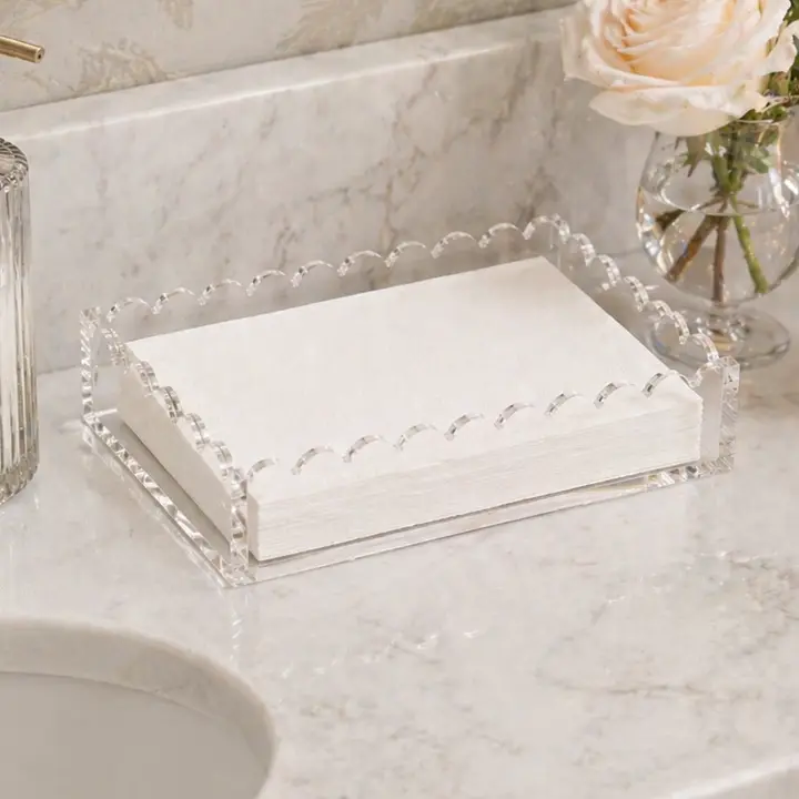 Scalloped Acrylic Guest Towel Napkin Holder
