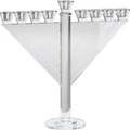 Crystal Glass Candle Menorah - Large 15 Inch