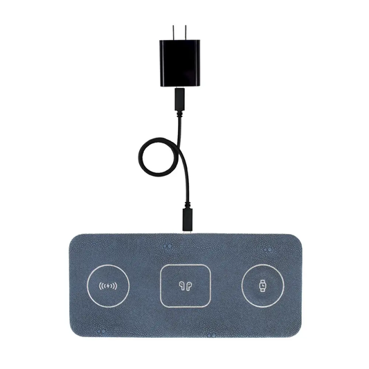 Ace 3 in 1 Portable Wireless Fast Charging Pad-Blue