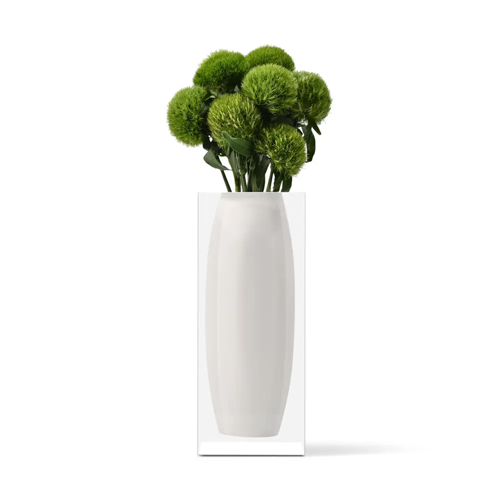 Hamptons White Hand Poured Authentic Acrylic Oliver Vase