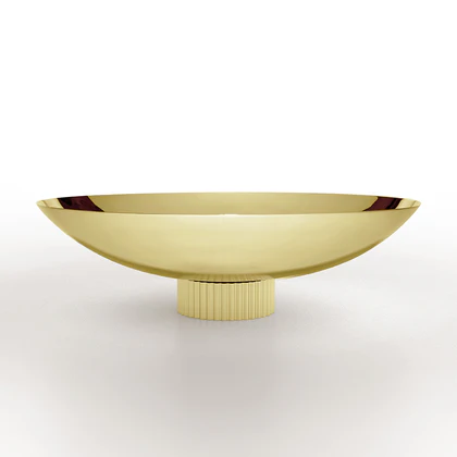 Striations Fruit Bowl, Gold